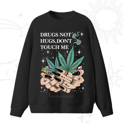 Purplehecate Drugs Not Hugs Fuzzy Ugly Sweater