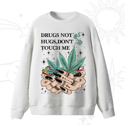 Purplehecate Drugs Not Hugs Fuzzy Ugly Sweater