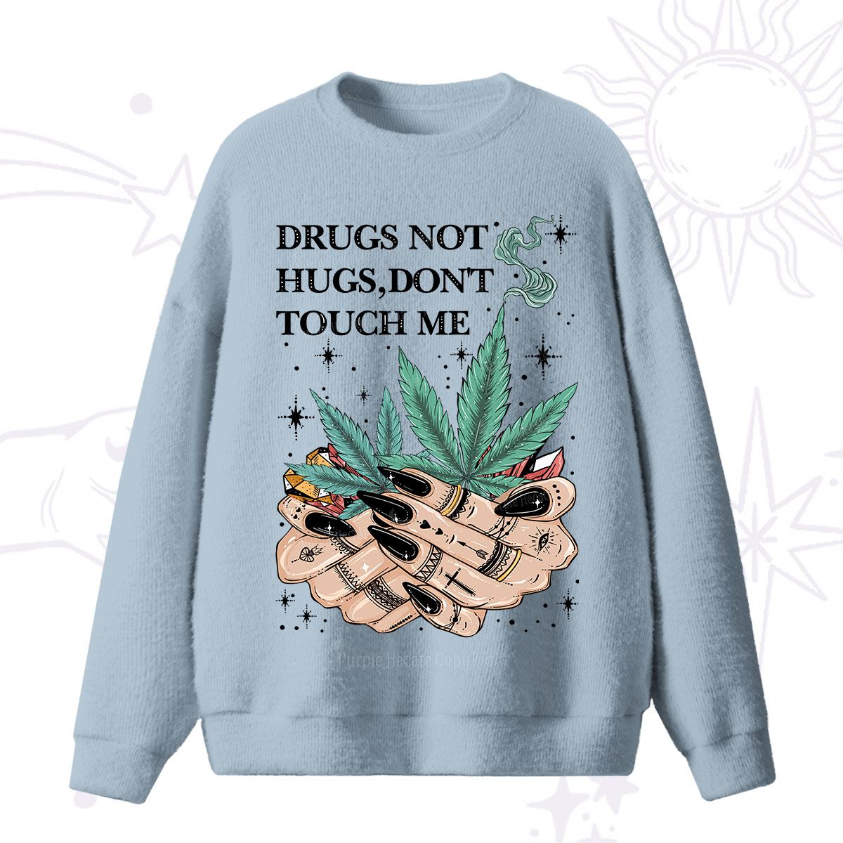 Purplehecate Drugs Not Hugs Fuzzy Ugly Sweater