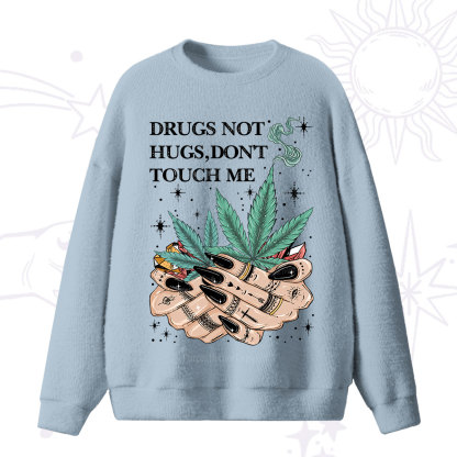 Purplehecate Drugs Not Hugs Fuzzy Ugly Sweater
