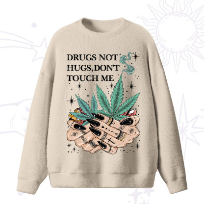 Purplehecate Drugs Not Hugs Fuzzy Ugly Sweater