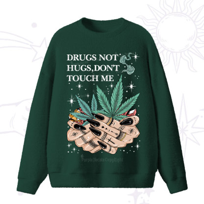 Purplehecate Drugs Not Hugs Fuzzy Ugly Sweater