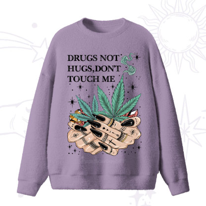 Purplehecate Drugs Not Hugs Fuzzy Ugly Sweater