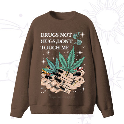 Purplehecate Drugs Not Hugs Fuzzy Ugly Sweater