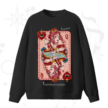 Purplehecate Queen of Hearts Fuzzy Ugly Sweater