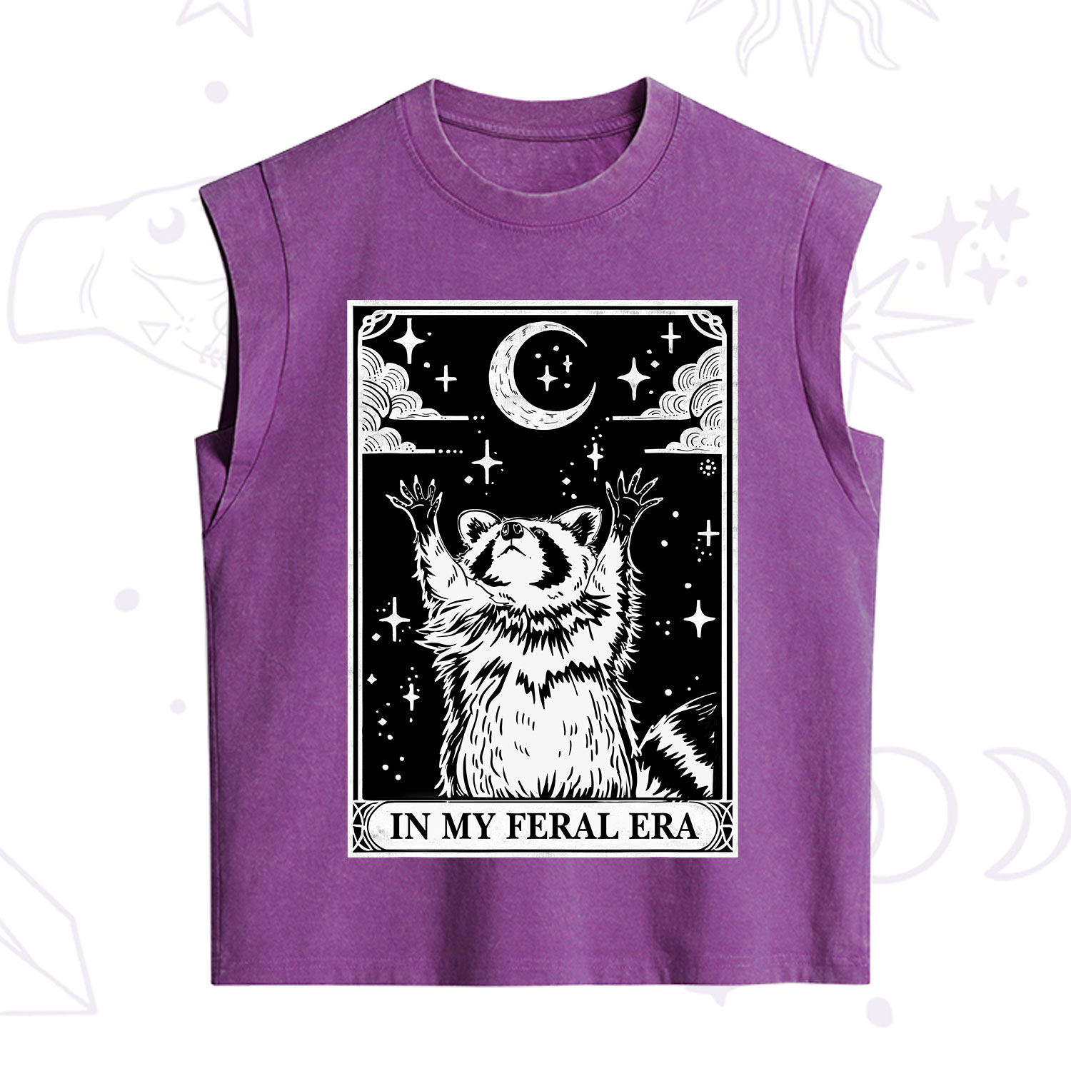Purplehecate The In My Feral Era Oracle Card Vintage Washed Tank