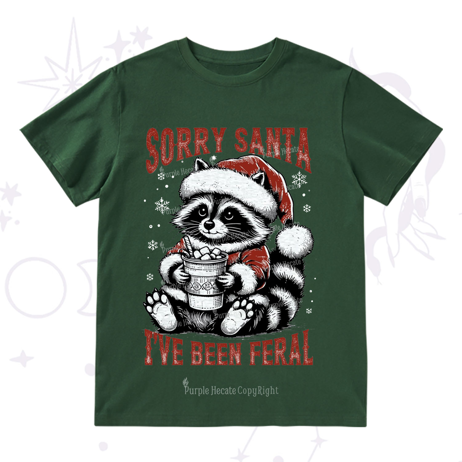 Purplehecate Sorry Santa I've Been Feral Christmas T-Shirt