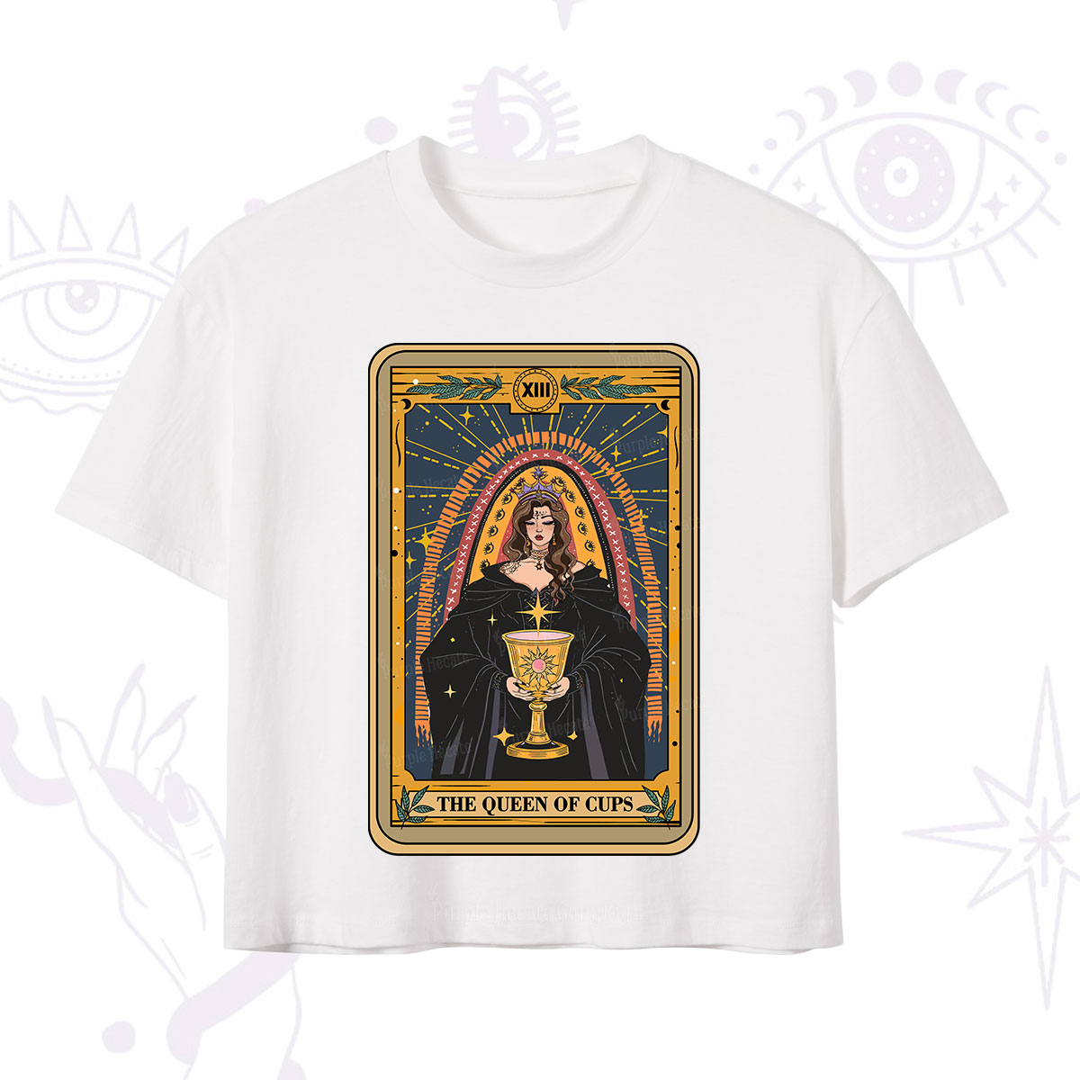 Purplehecate The Queen of Cups Tarot Crop T-Shirt