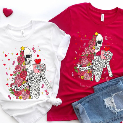 Purplehecate Sorta Rosy Sorta Scary Valentine Couple T-Shirt