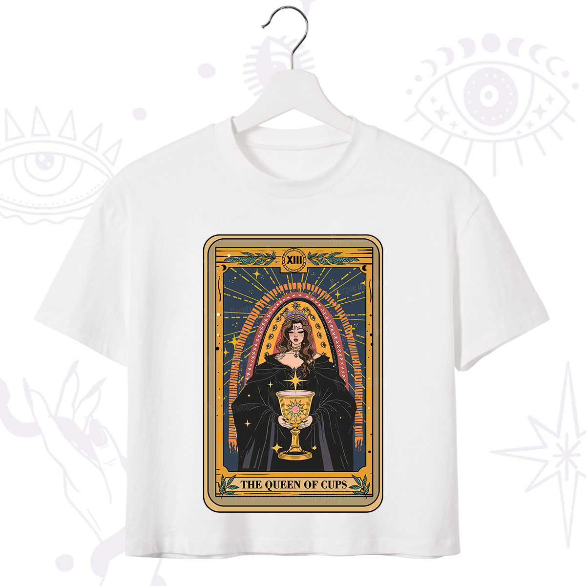 Purplehecate The Queen of Cups Tarot Crop T-Shirt