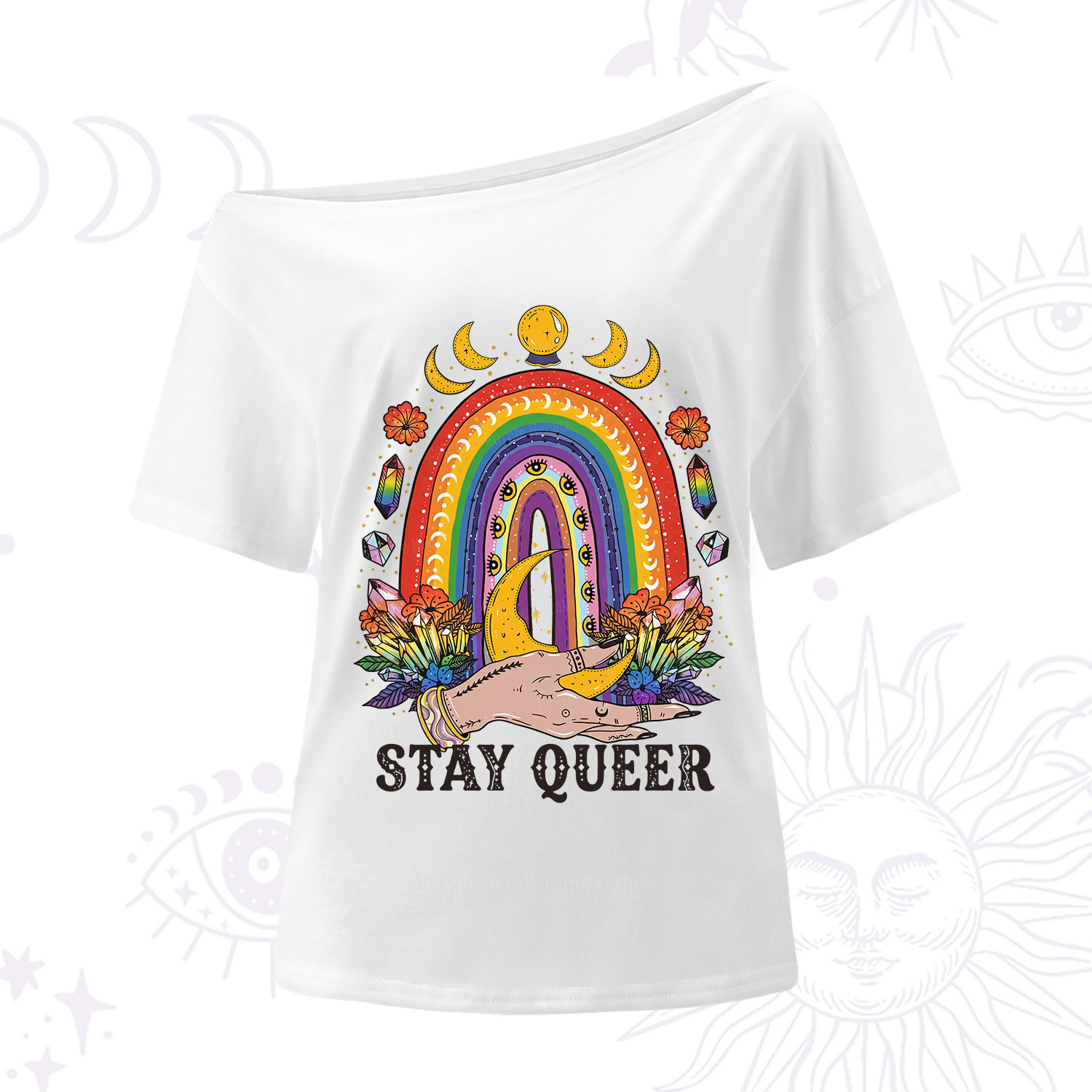 Purplehecate Stay Queer One Shoulder T-Shirt