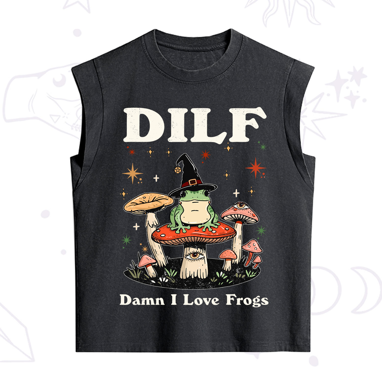Purplehecate Dilf Damn I Love Frogs Vintage Washed Tank