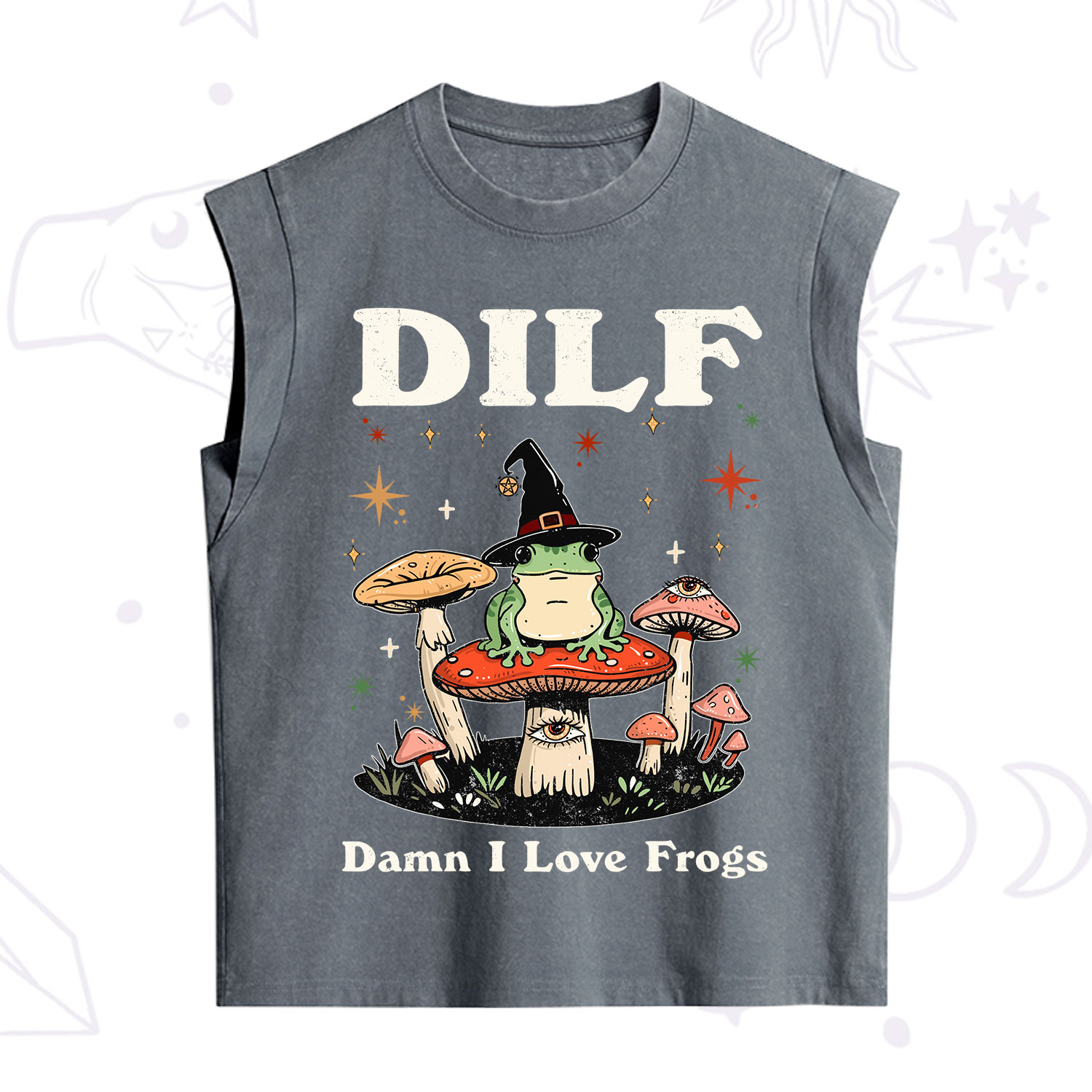 Purplehecate Dilf Damn I Love Frogs Vintage Washed Tank