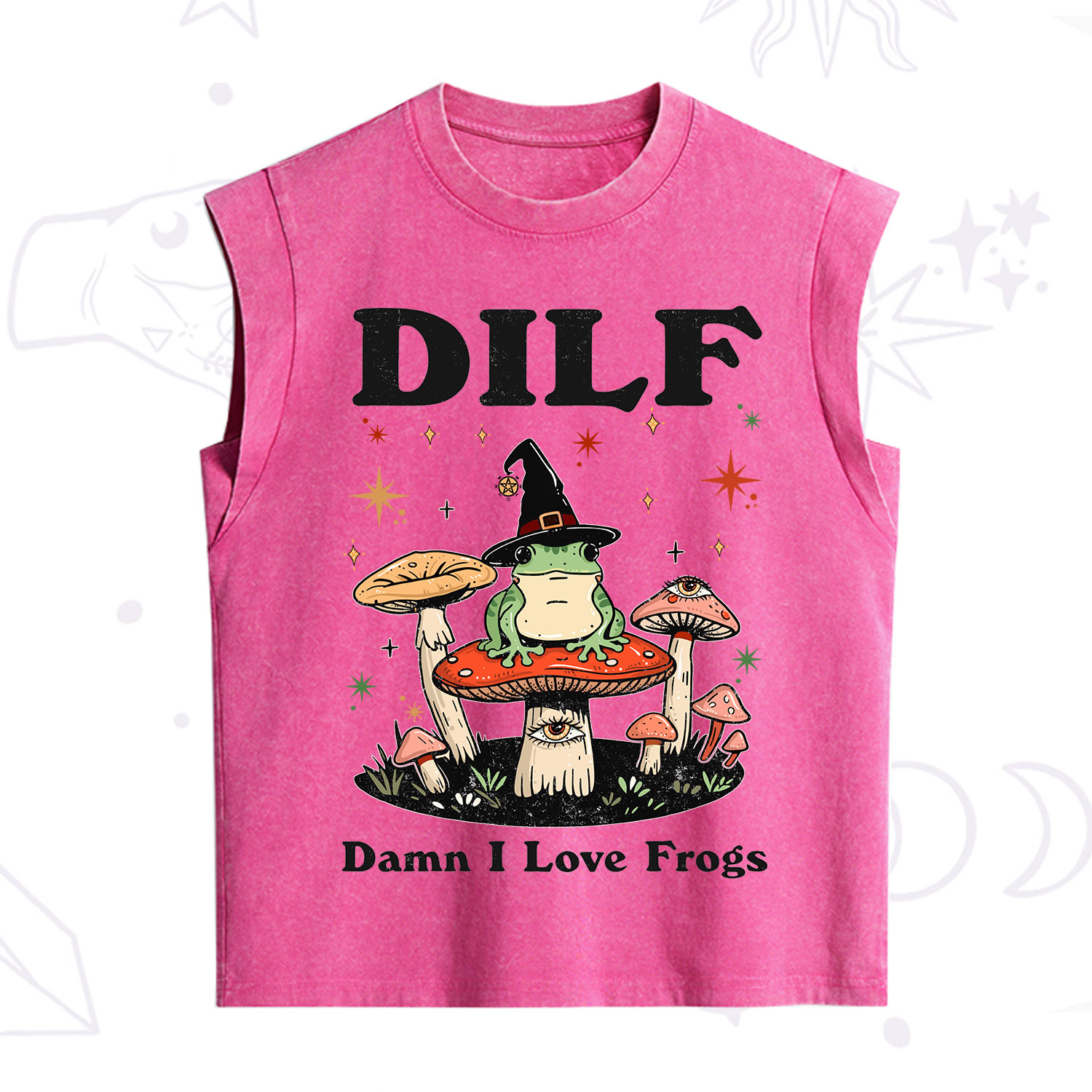 Purplehecate Dilf Damn I Love Frogs Vintage Washed Tank