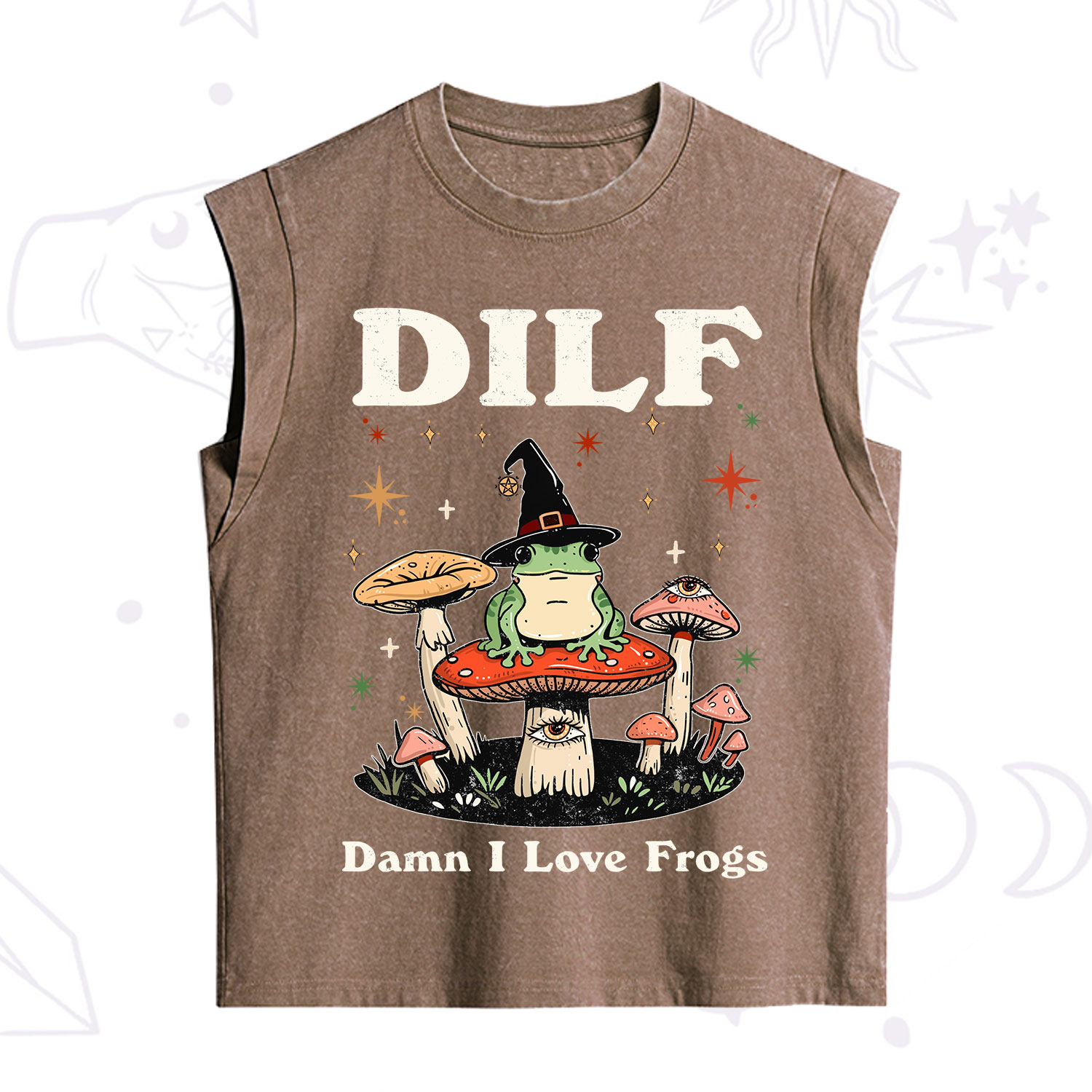 Purplehecate Dilf Damn I Love Frogs Vintage Washed Tank