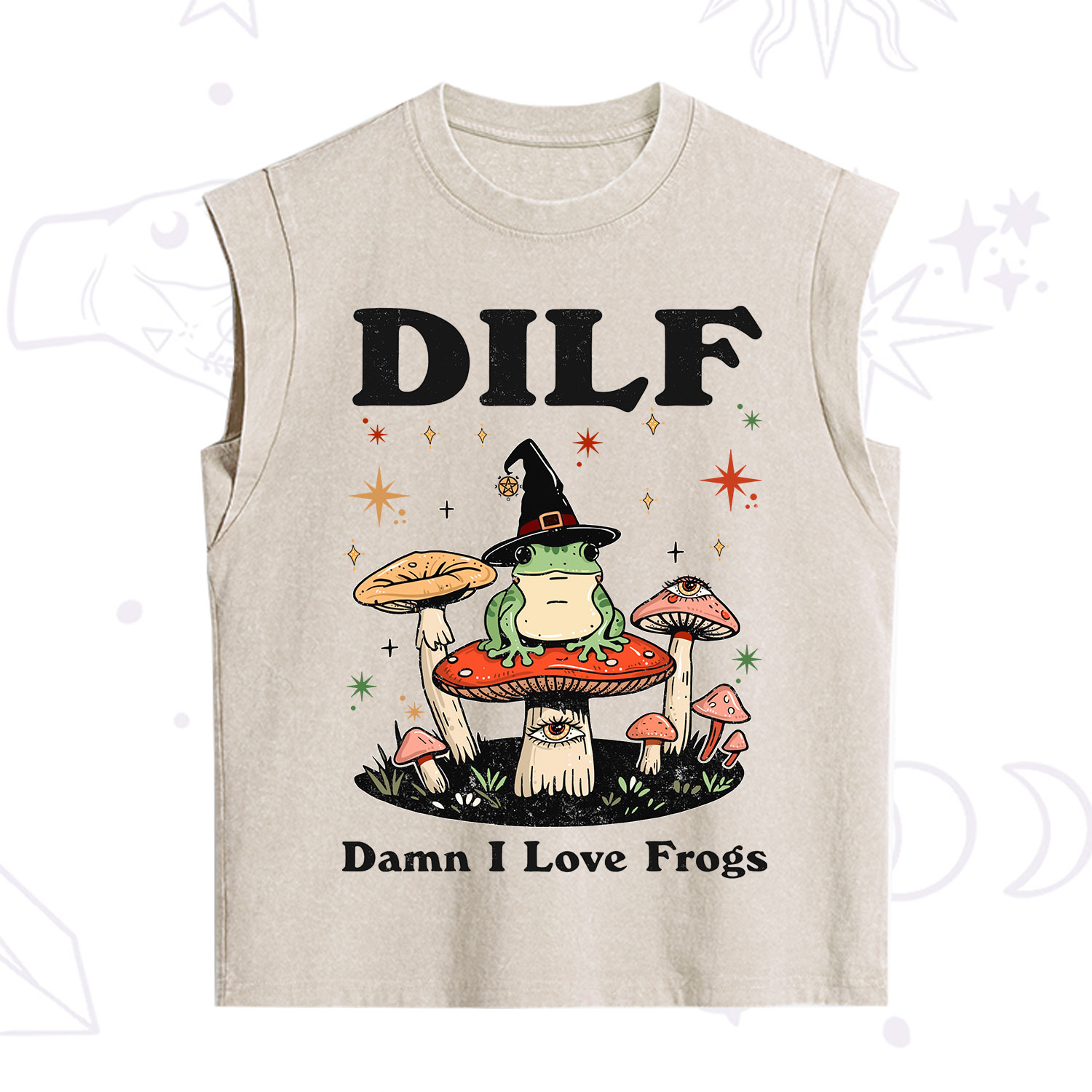 Purplehecate Dilf Damn I Love Frogs Vintage Washed Tank
