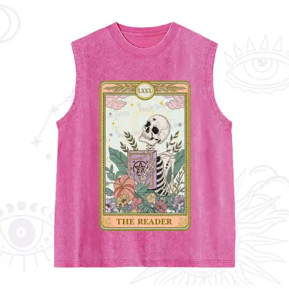Purplehecate The Reader Occult Tarot Skeleton Washed Tank
