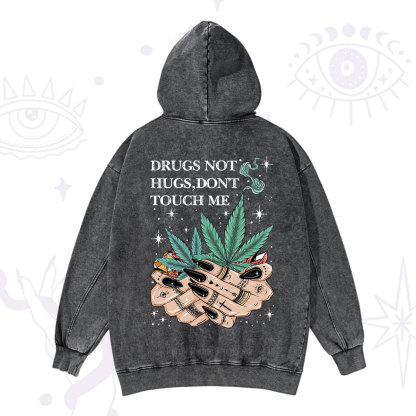 Purplehecate Drugs Not Hugs Washed Hoodie