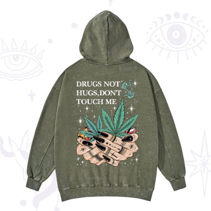 Purplehecate Drugs Not Hugs Washed Hoodie