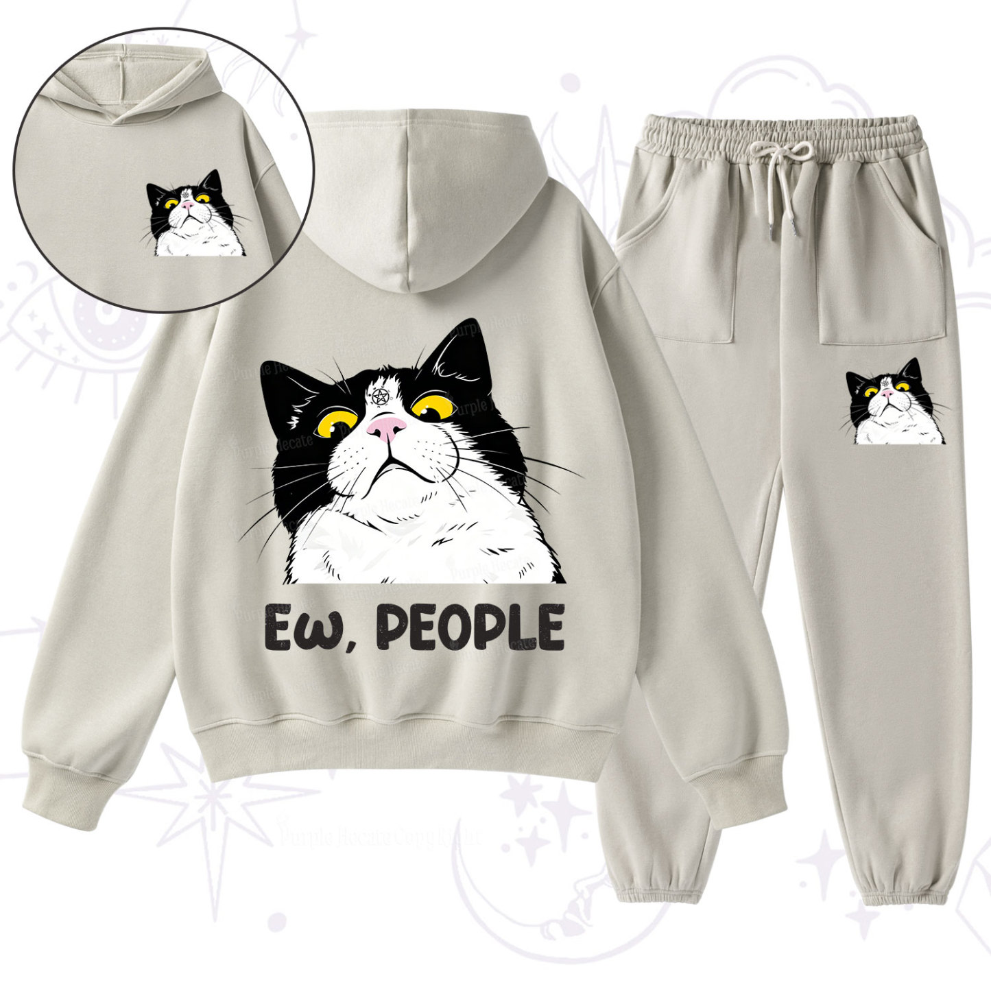 [Copy]Purplehecate First Of All I'm A Delight Cat Fleece Hoodie Suit