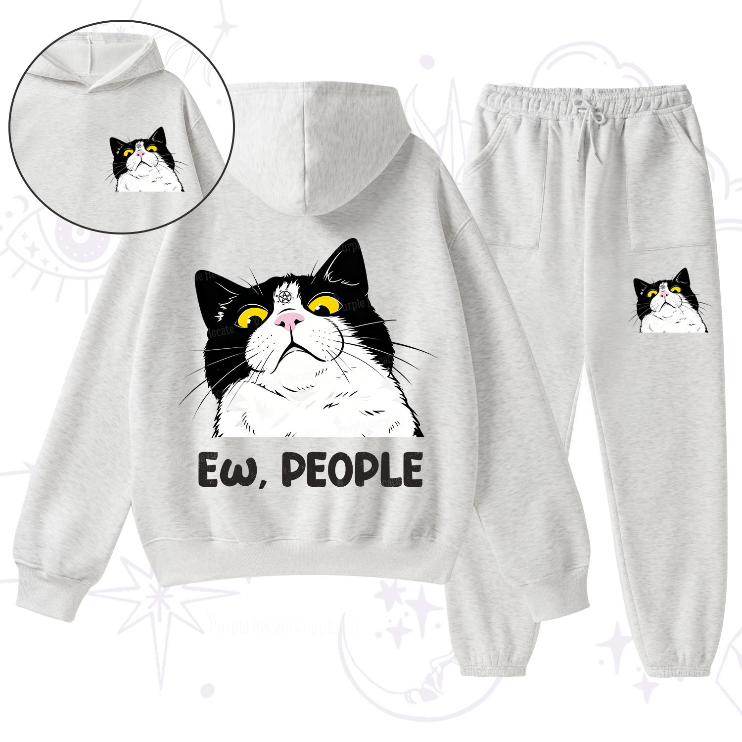 [Copy]Purplehecate First Of All I'm A Delight Cat Fleece Hoodie Suit