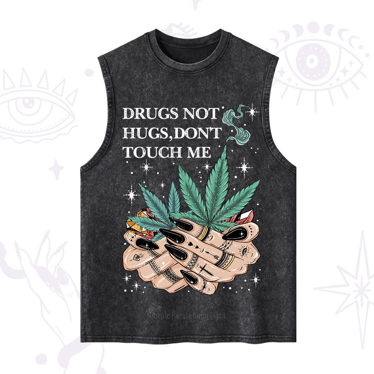 Purplehecate Drugs Not Hugs Washed Tank