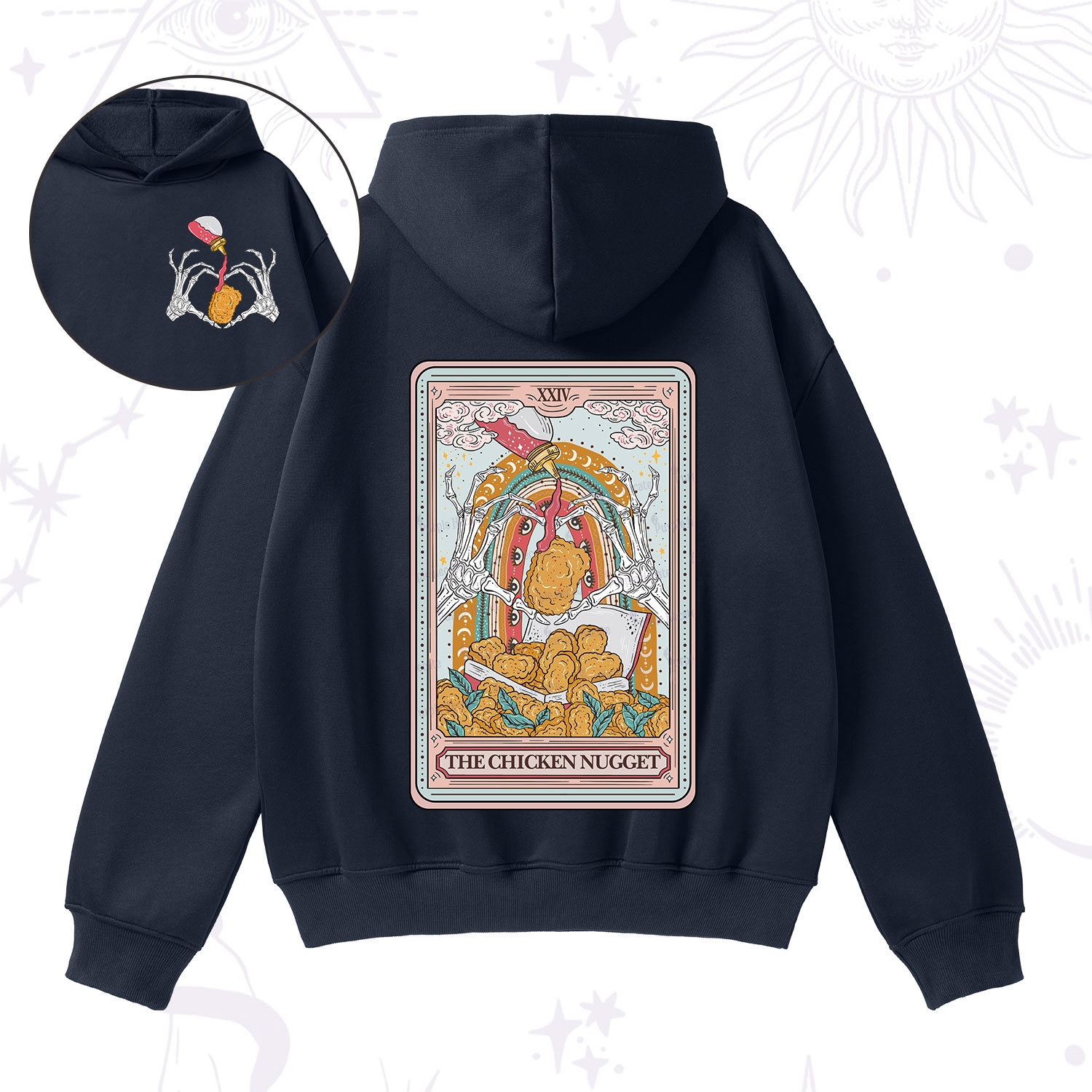 Purplehecate The Chicken Nugget Food Tarot Fleece Hoodie Suit