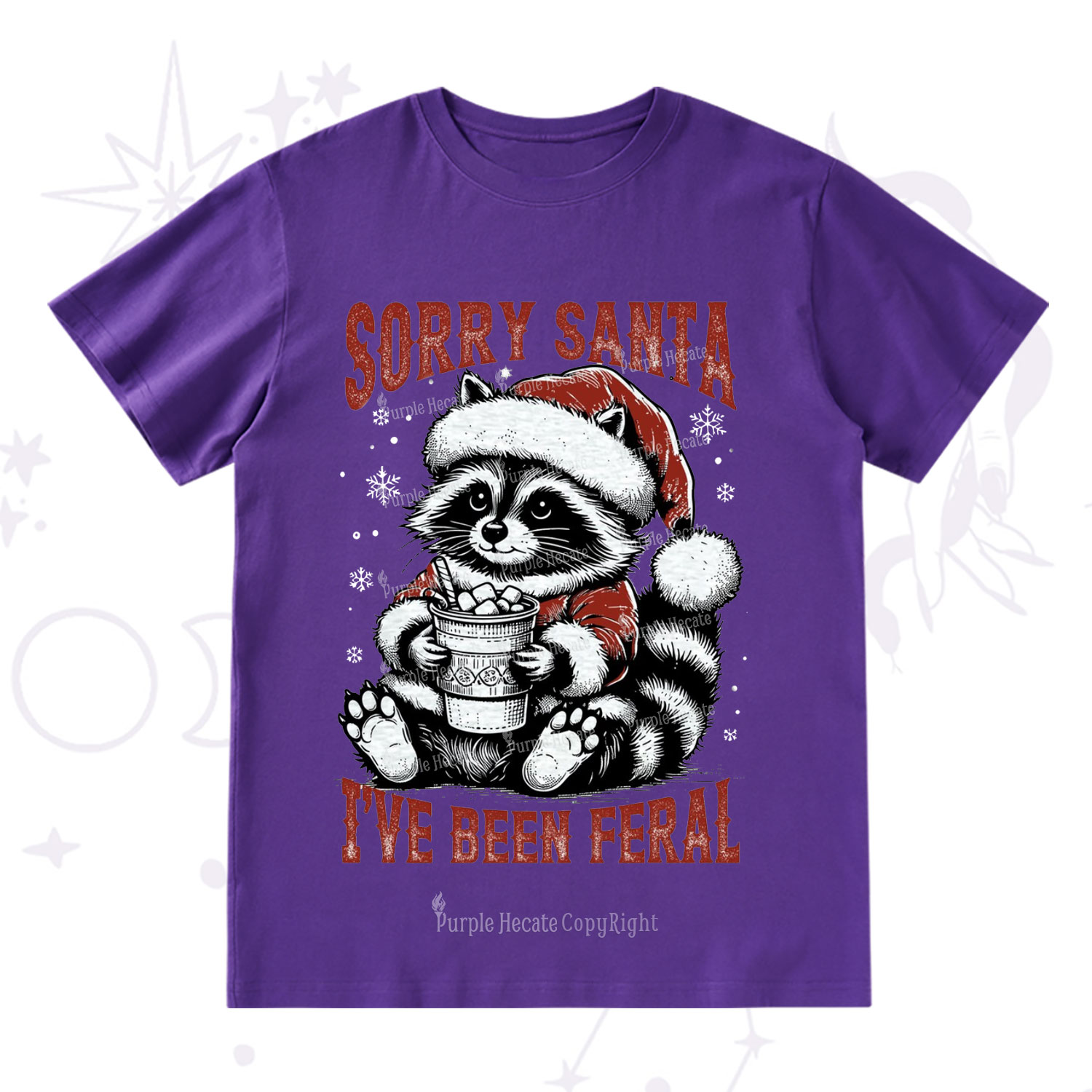 Purplehecate Sorry Santa I've Been Feral Christmas T-Shirt