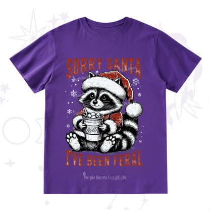 Purplehecate Sorry Santa I've Been Feral Christmas T-Shirt