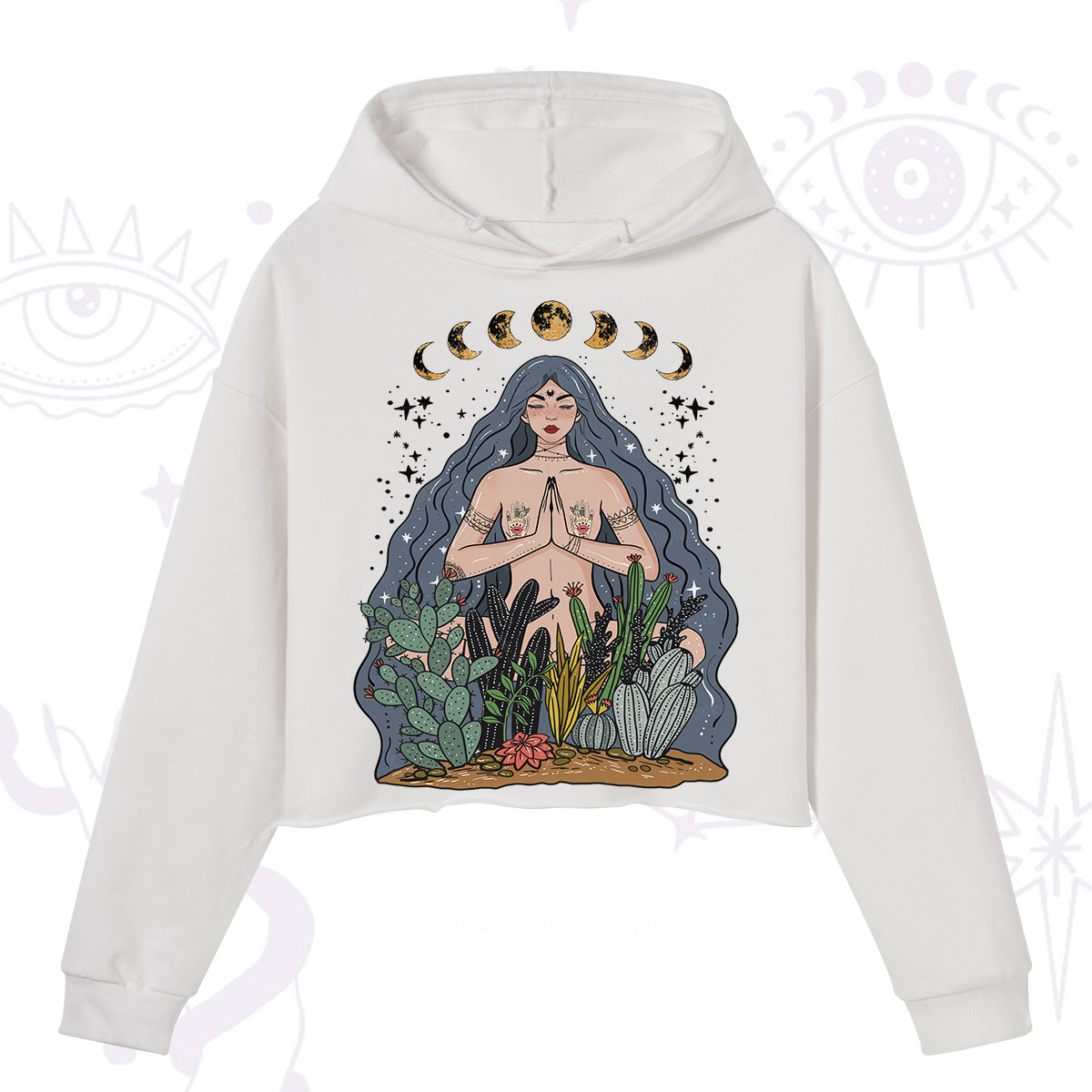 Purplehecate Goddess of Growth Crop Hoodie