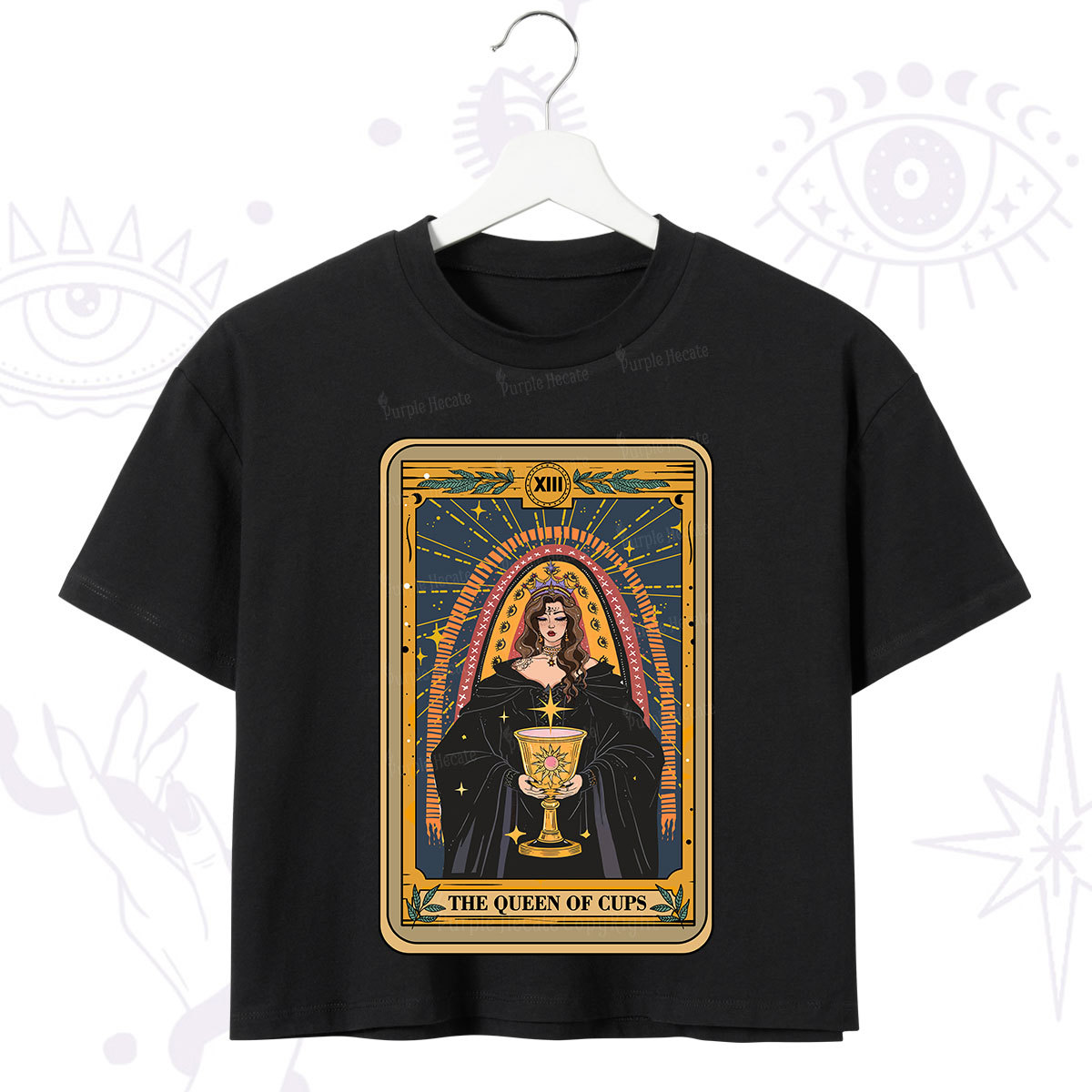 Purplehecate The Queen of Cups Tarot Crop T-Shirt