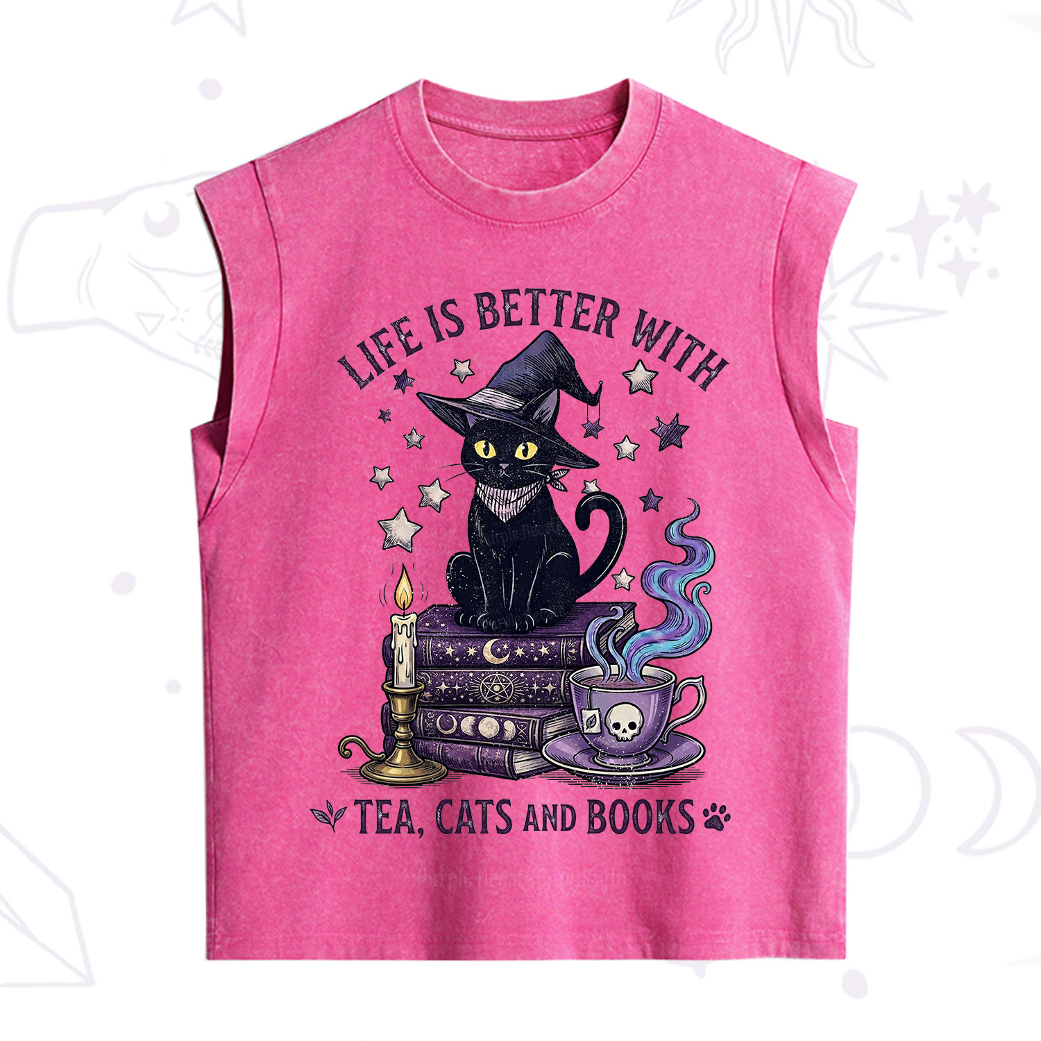 Purplehecate Life Is Better With Cats And Books Vintage Washed Tank