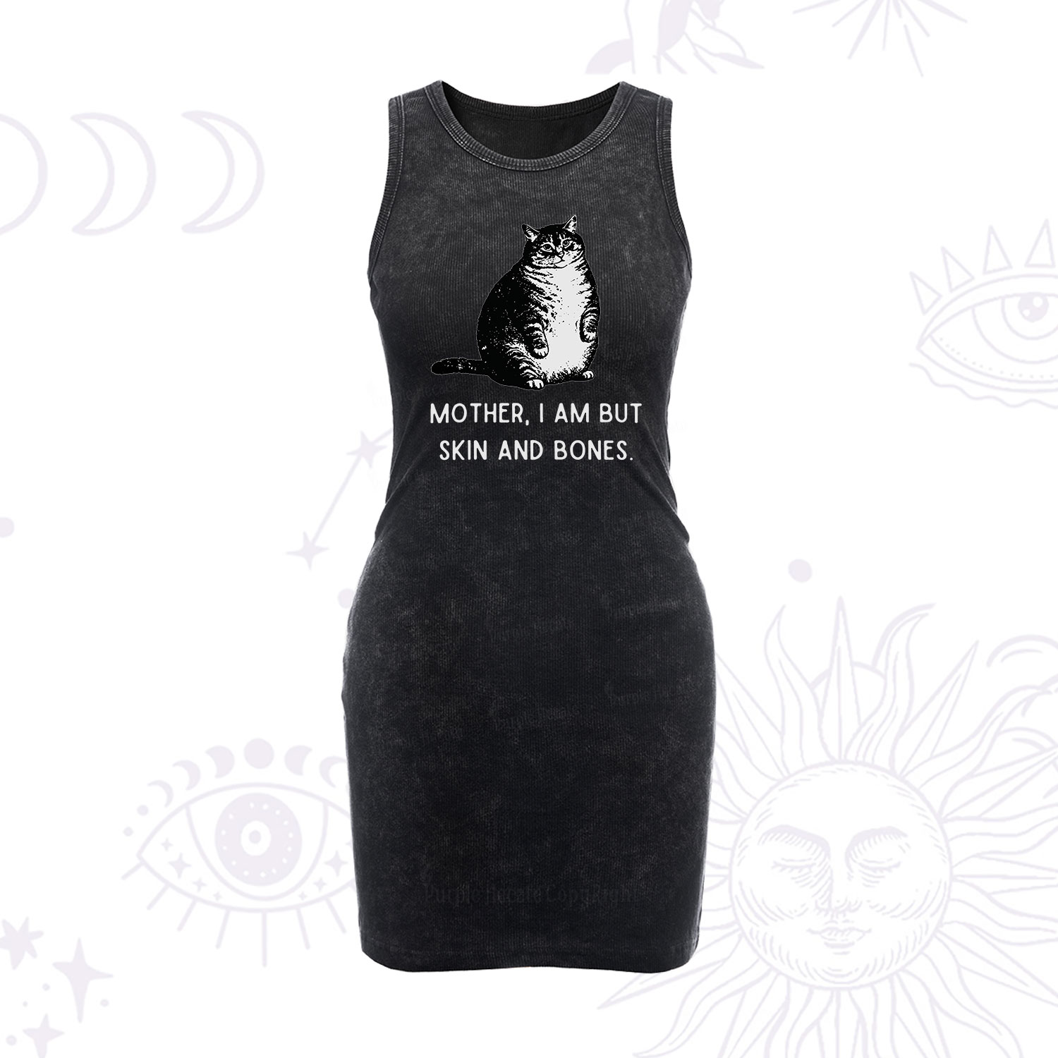 Purplehecate Cat Mother I Am But Skin And Bones Vintage Bodycon Tank Dress