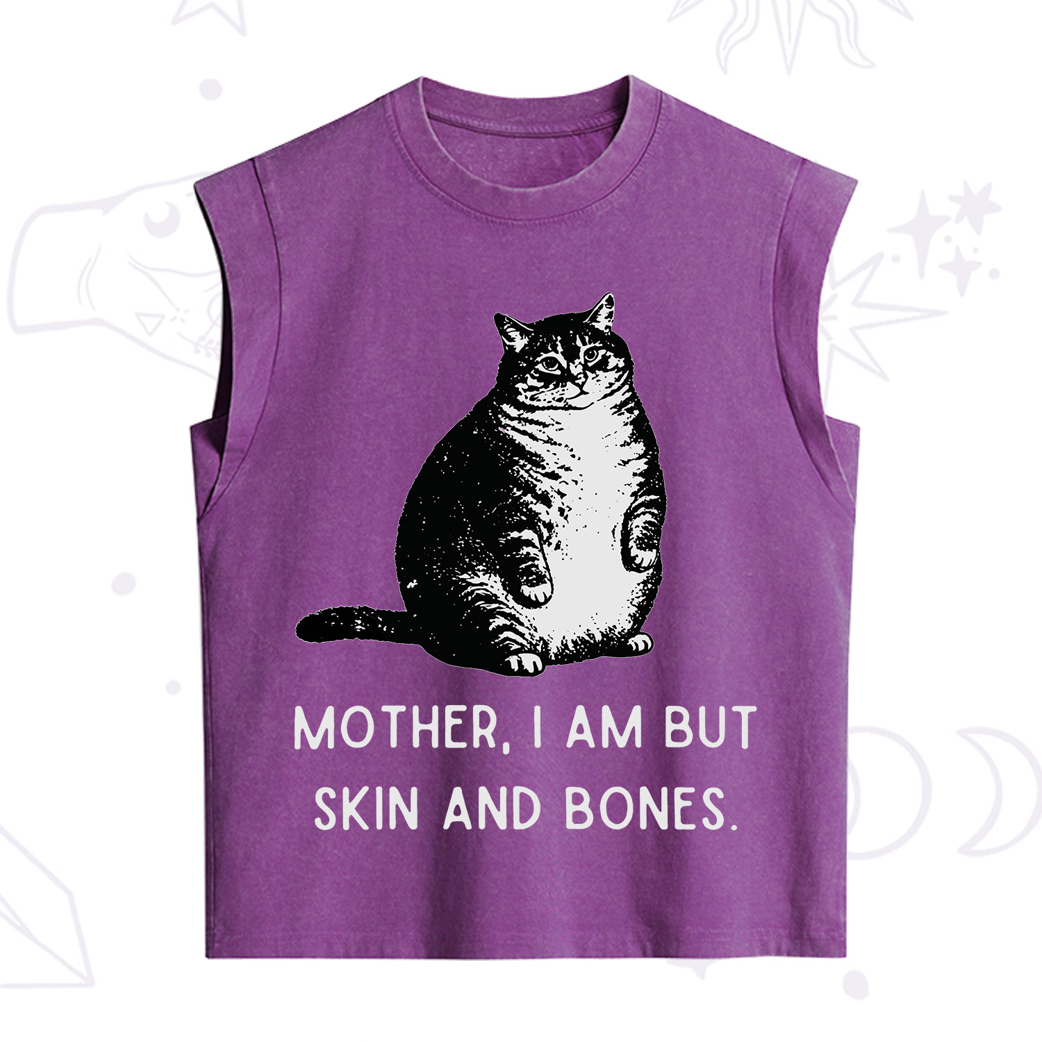 Purplehecate Cat Mother I Am But Skin And Bones Vintage Washed Tank
