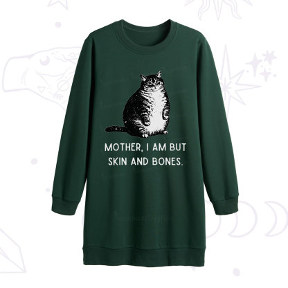 Purplehecate Cat Mother I Am But Skin And Bones Sweatshirt Dress