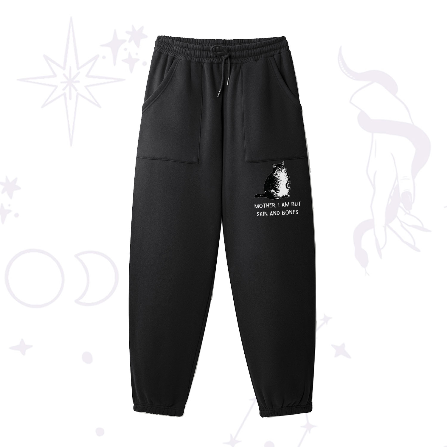 Purplehecate Cat Mother I Am But Skin And Bones Fleece Sweatpants