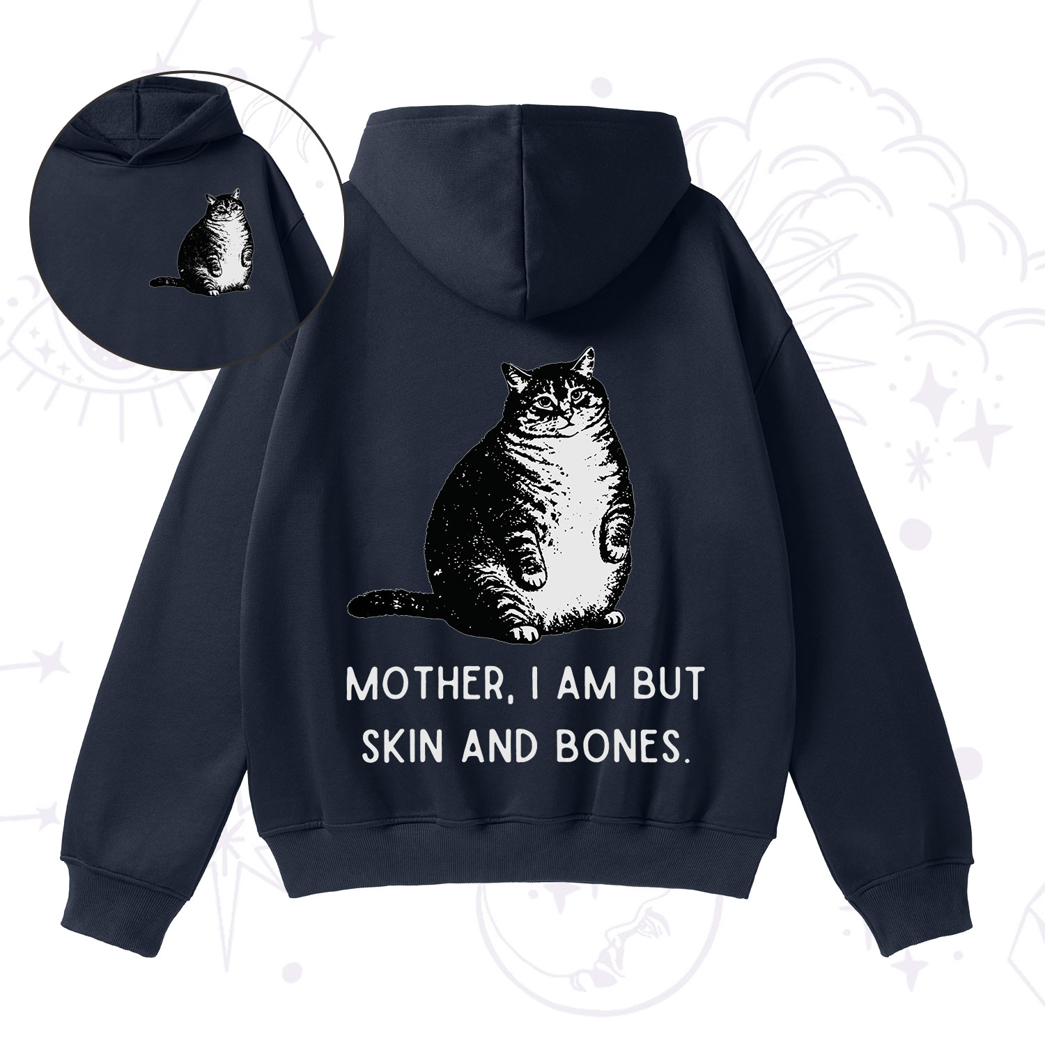 Purplehecate Cat Mother I Am But Skin And Bones Fleece Hoodie Suit
