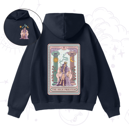 Purplehecate The High Priestess Tarot Card Fleece Hoodie Suit