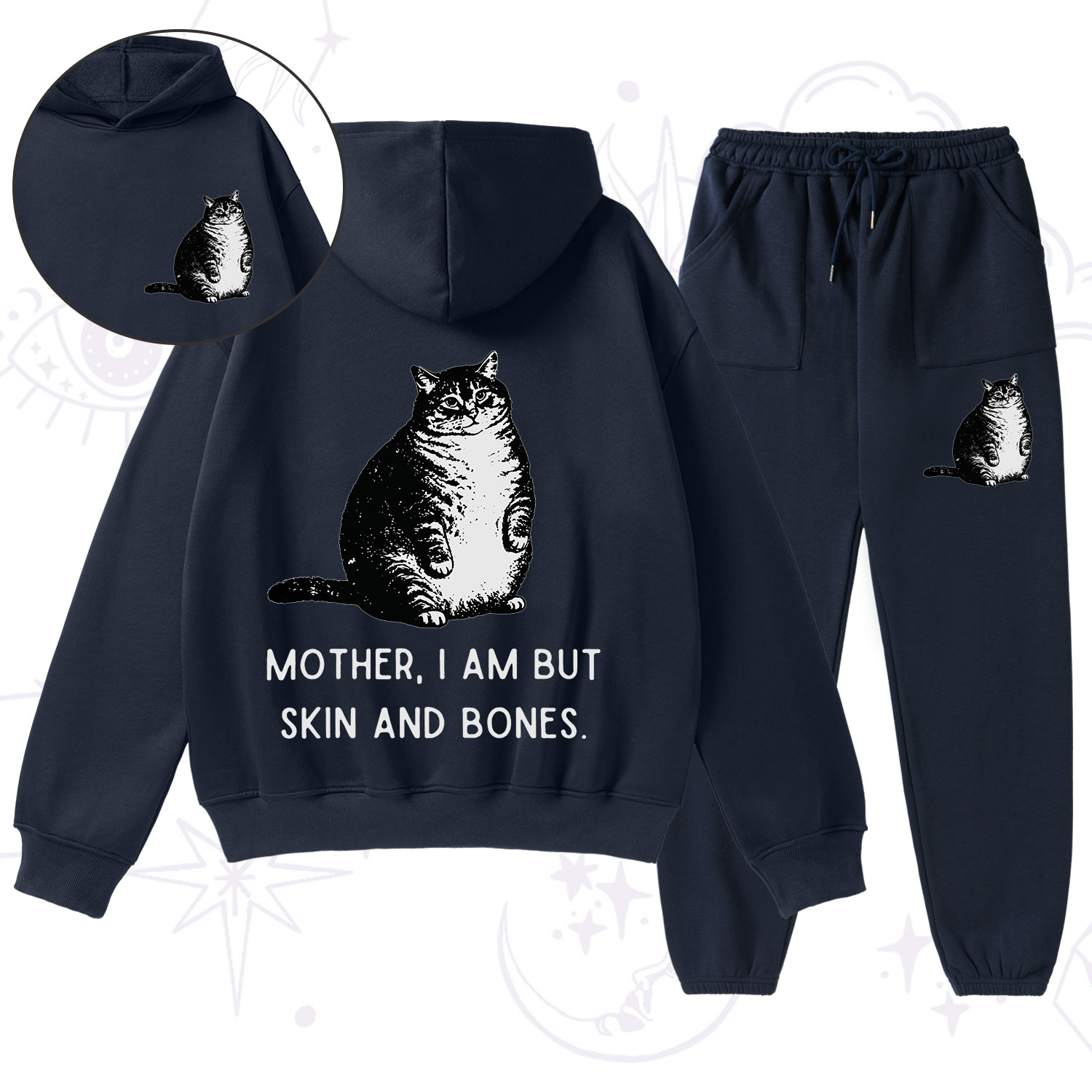 Purplehecate Cat Mother I Am But Skin And Bones Fleece Hoodie Suit