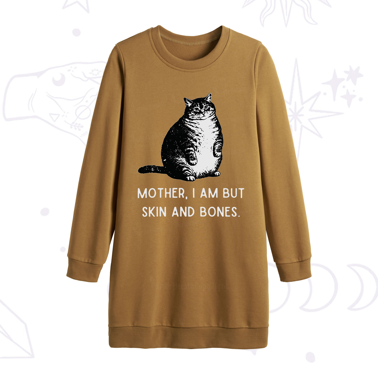 Purplehecate Cat Mother I Am But Skin And Bones Sweatshirt Dress
