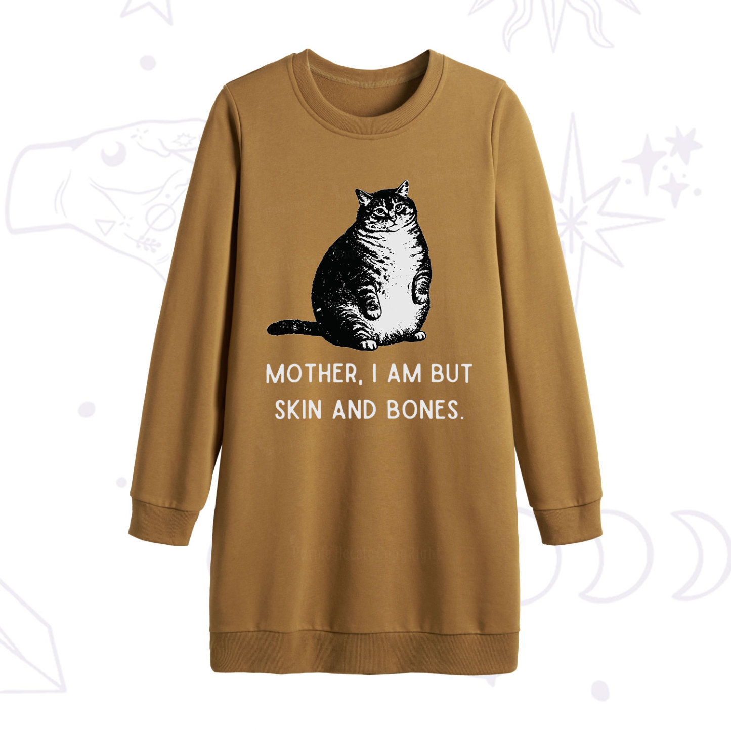 Purplehecate Cat Mother I Am But Skin And Bones Sweatshirt Dress