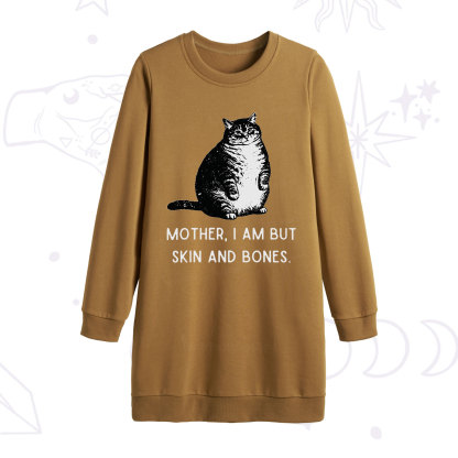 Purplehecate Cat Mother I Am But Skin And Bones Sweatshirt Dress
