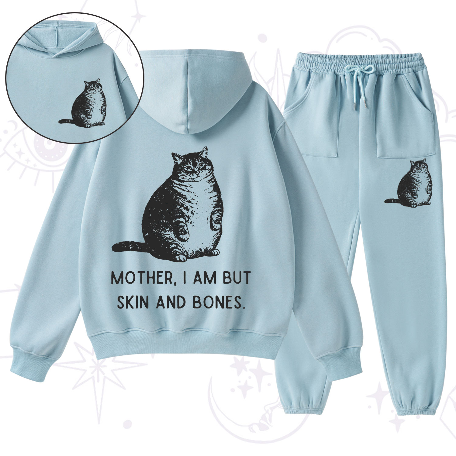 Purplehecate Cat Mother I Am But Skin And Bones Fleece Hoodie Suit
