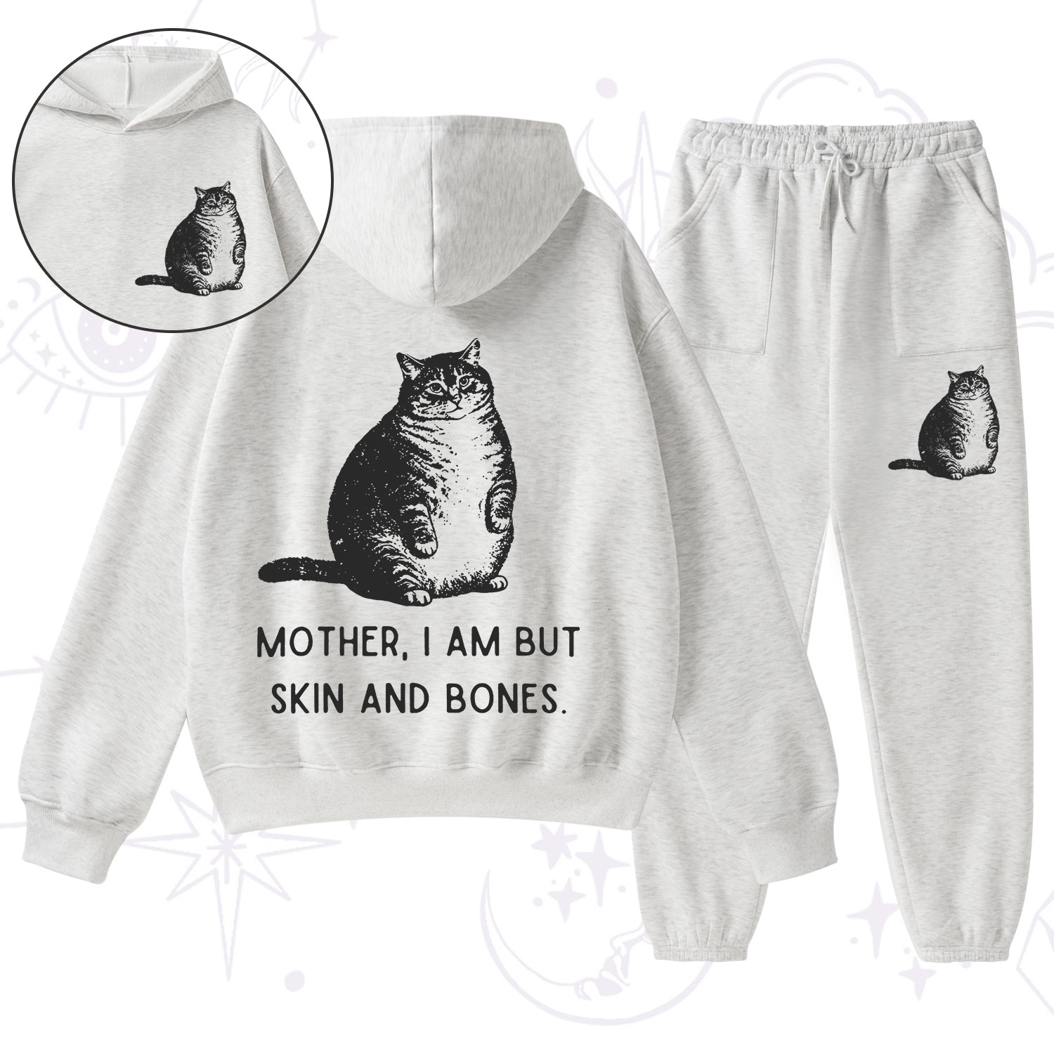 Purplehecate Cat Mother I Am But Skin And Bones Fleece Hoodie Suit