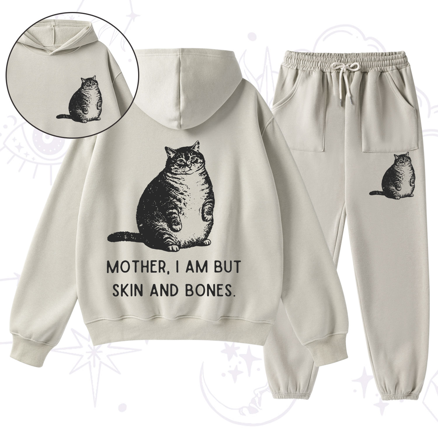 Purplehecate Cat Mother I Am But Skin And Bones Fleece Hoodie Suit