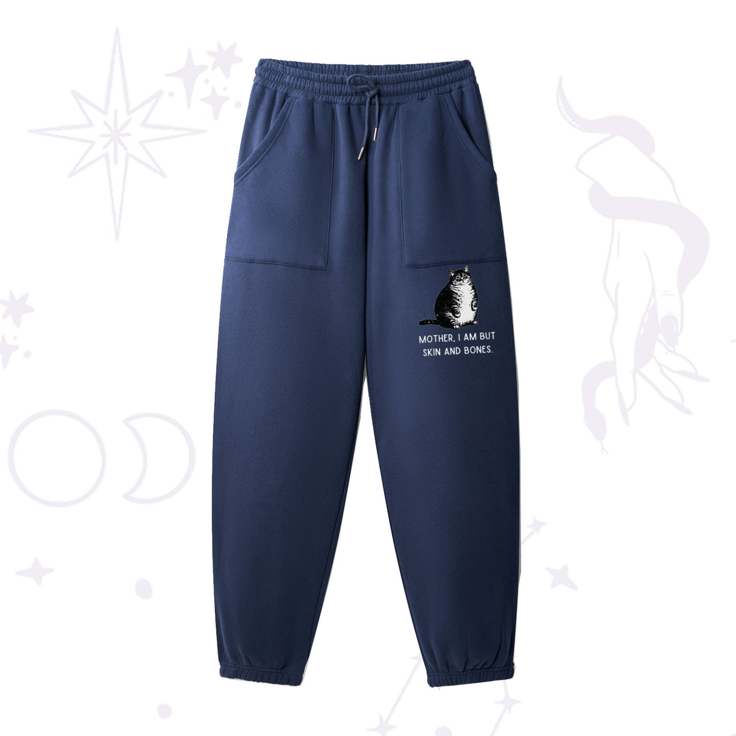 Purplehecate Cat Mother I Am But Skin And Bones Fleece Sweatpants