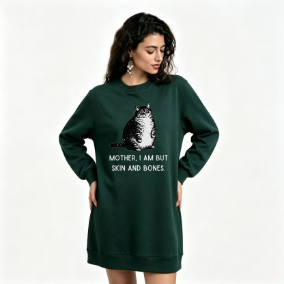 Purplehecate Cat Mother I Am But Skin And Bones Sweatshirt Dress