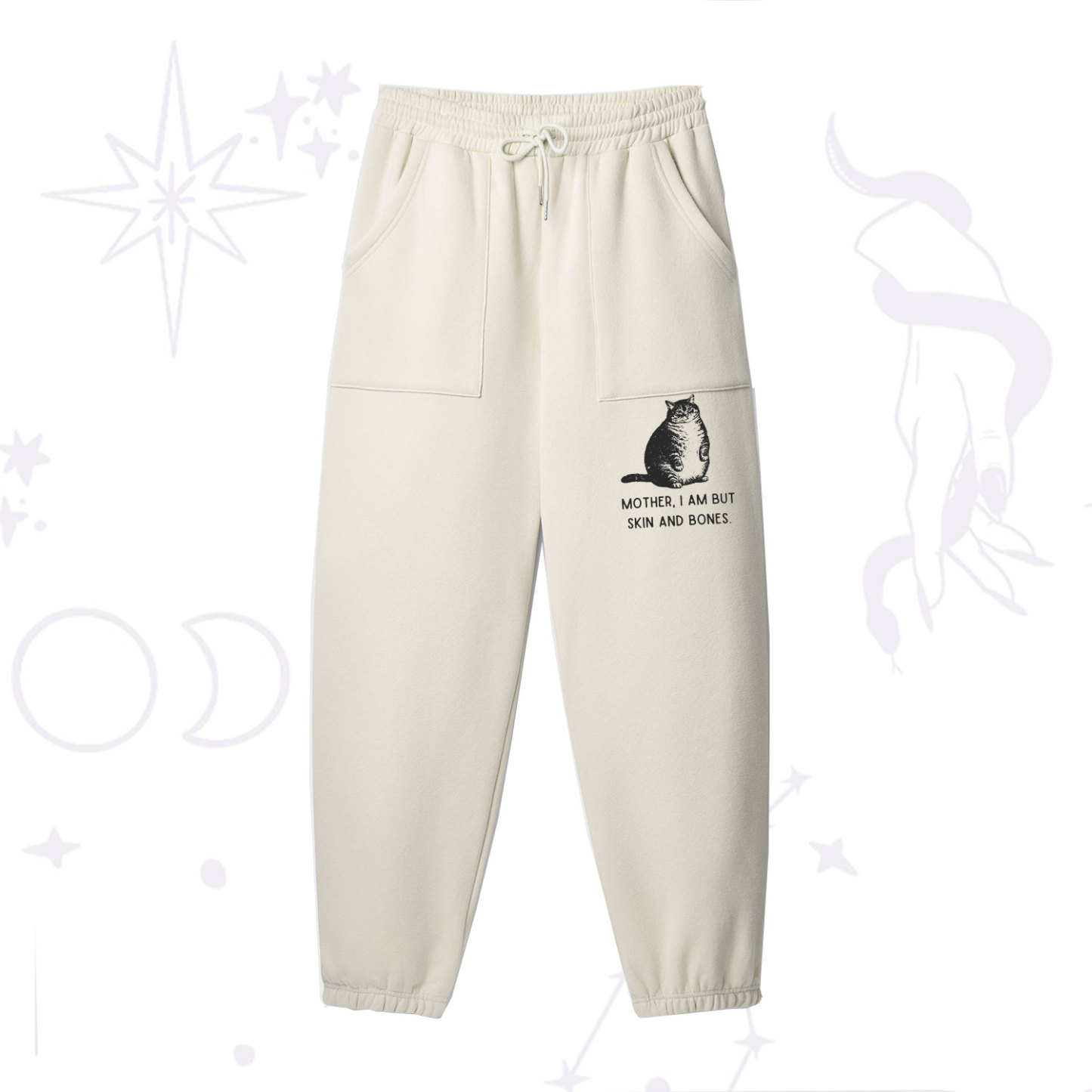 Purplehecate Cat Mother I Am But Skin And Bones Fleece Sweatpants