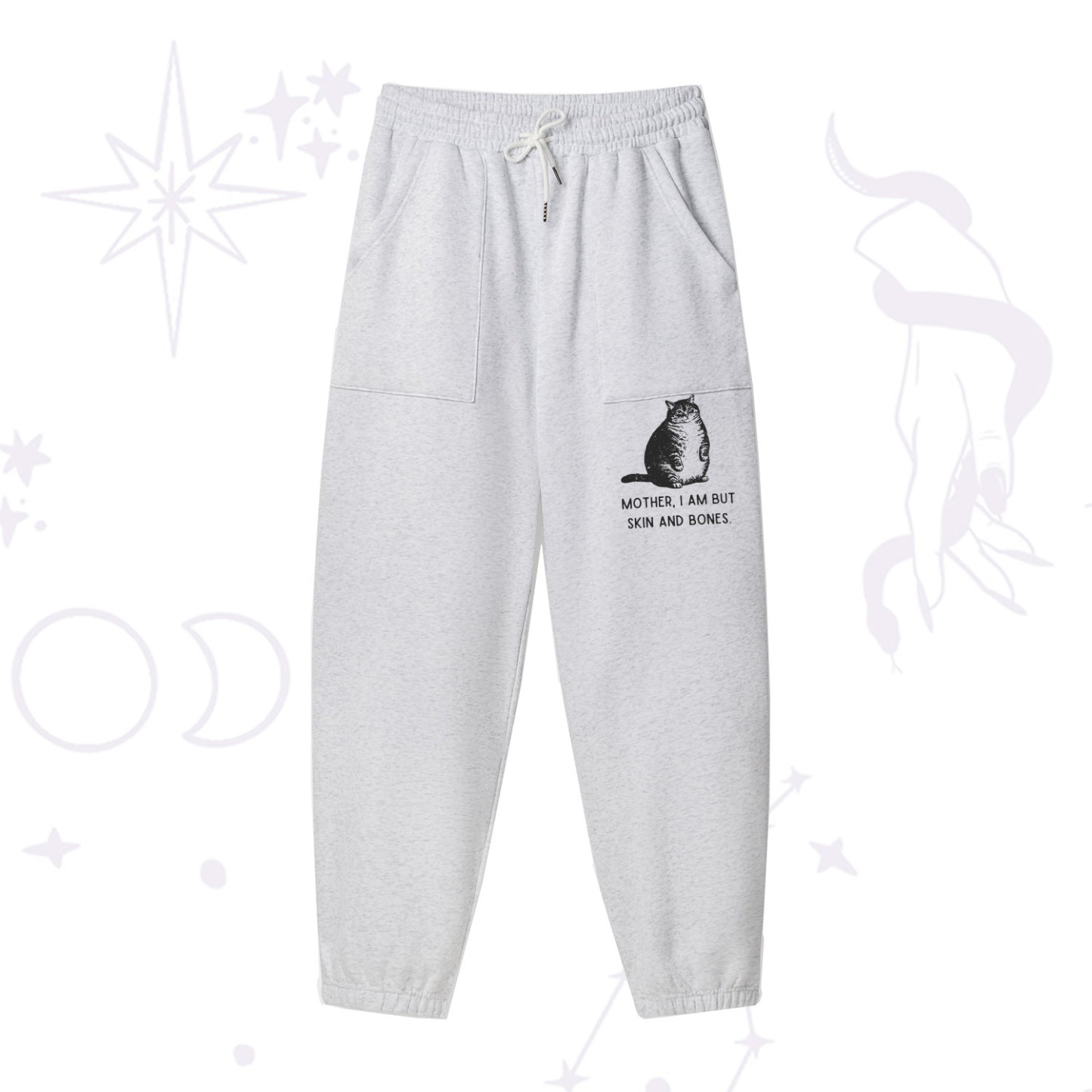 Purplehecate Cat Mother I Am But Skin And Bones Fleece Sweatpants