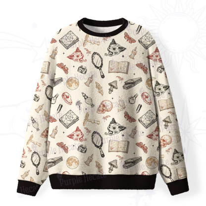 Purplehecate Witchcraft Study Fuzzy Ugly Christmas Sweatshirt